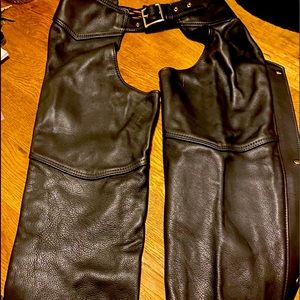 Black leather chaps